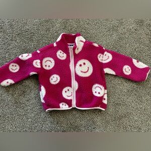 Smiley Sherpa zip up toddler